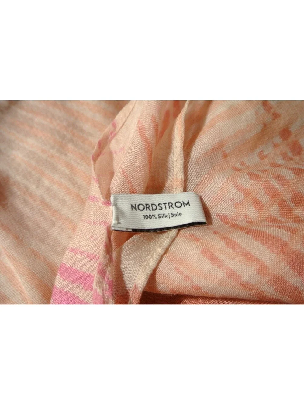 NEW, Nordstrom Floral Silk Fringe Scarf in Pink One Size #SC100